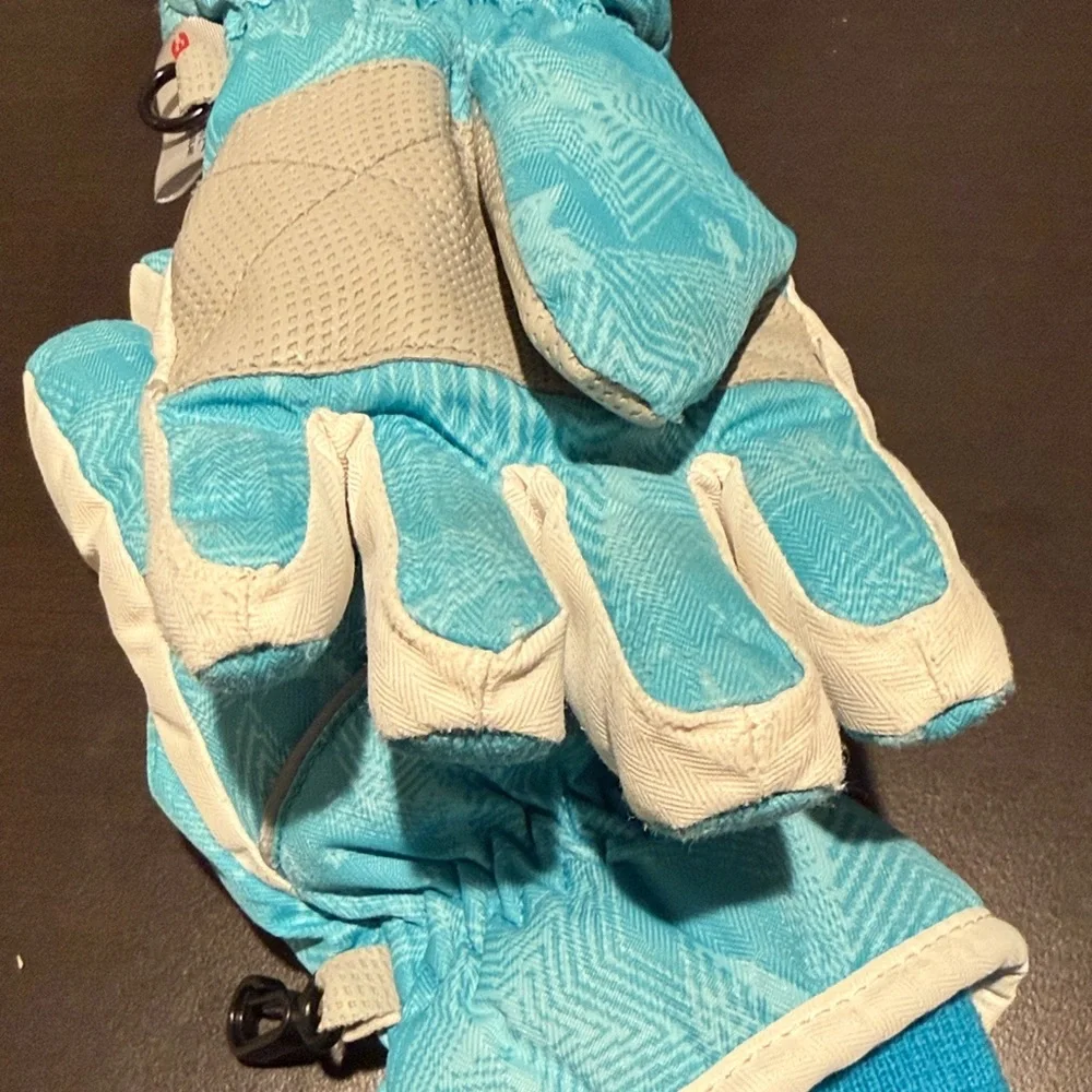 Kids 3M Light Blue Star Pattern Winter Gloves - 7-9 years old